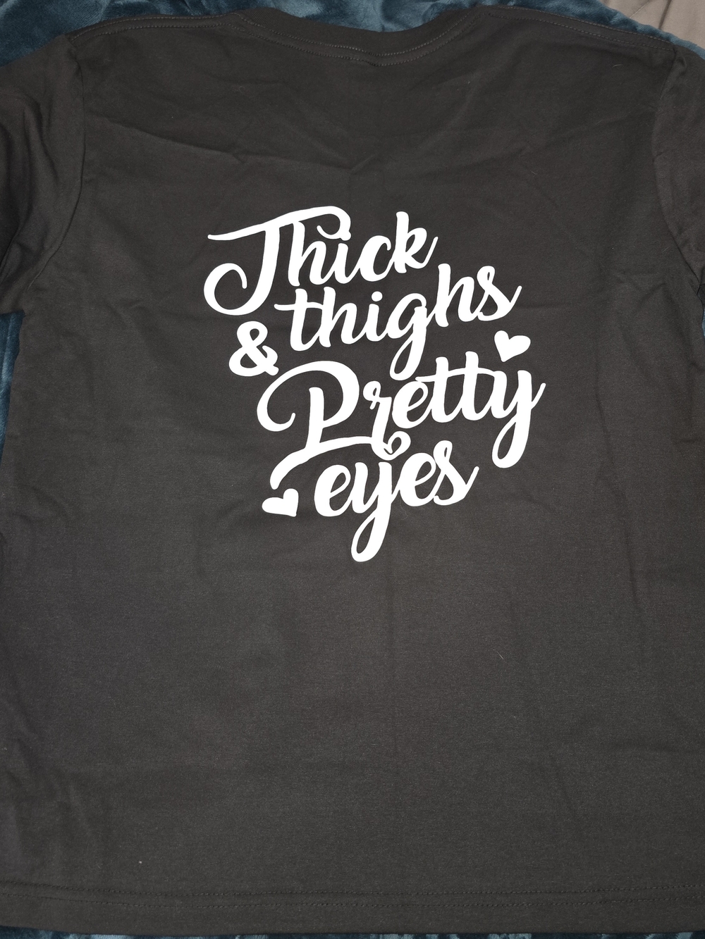 Black Womens Graphic Tee - Thick Thighs & Pretty Eyes